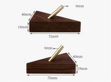 TriLuxe Driehoek Wandhaak – Messing & Massief Hout