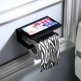 LuxuRoll Aluminium Toiletrolhouder met Telefoonplankje