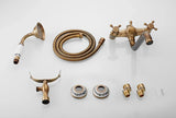 ZGRK Luxe Retro Douchekraan Set – Messing Wandmodel met Handdouche & Verlengde Uitloop