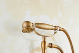 ZGRK Luxe Retro Douchekraan Set – Messing Wandmodel met Handdouche & Verlengde Uitloop