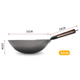 ForgePro – Handgesmede Pure IJzeren Wok met Houten Handvat