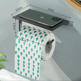 SmartHold Luxe – Aluminium Toiletrolhouder met Telefoonplankje
