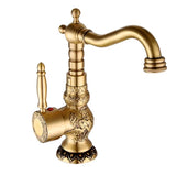 AntiqueGravé Antiek Messing Waskomkraan – Gegraveerd Design