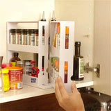 TurnEasy 2-Laags Draaibaar Kruidenrek – Multifunctioneel Organizer Rek voor Keuken & Badkamer