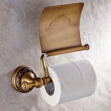 RetroRoll Zwart Antiek Toiletpapierhouder – Smeedijzeren Look met Sierlijke Gravure