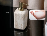 Travertine Élégance Badkamer Set – Luxe Beige Marmeren