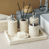 Travèra Beige Travertin Badkamer Accessoires Set