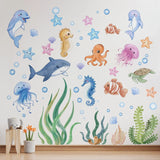 SeaWorld Oceaan Dieren Muurstickers – Onderwaterwereld Kinderkamer Decoratie met Schildpad, Dolfijn & Meer