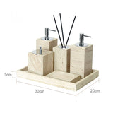 Travèra Beige Travertin Badkamer Accessoires Set