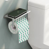 SmartHold Luxe – Aluminium Toiletrolhouder met Telefoonplankje