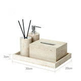 Travèra Beige Travertin Badkamer Accessoires Set