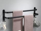 NoirRail Vast Handdoekrek – Mat Zwart Aluminium