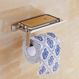 SmartHold Luxe – Aluminium Toiletrolhouder met Telefoonplankje