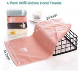 PureCotton 4-delige Luxe Handdoekenset – 100% Ringgesponnen Katoen