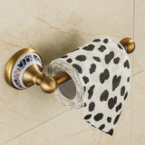 RoyalRetro Antiek Messing Badkamer Accessoireset met Porselein