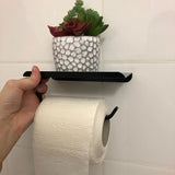 SmartHold Luxe – Aluminium Toiletrolhouder met Telefoonplankje