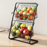 StackEase Dubbele Metalen Fruitmand