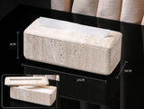 Travertine Élégance Badkamer Set – Luxe Beige Marmeren