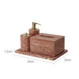 Rubèra Rood Travertin Badkamer Accessoires Set