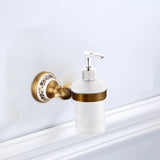 RoyalRetro Antiek Messing Badkamer Accessoireset met Porselein