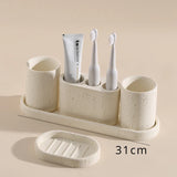 ZenTerra Wabi-Sabi Badkamer Set – Europese Natuurstenen Badkameraccessoires