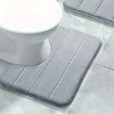 SoftStripe Badkamer Toilet U-mat – Absorberend & Antislip Microvezel Tapijt