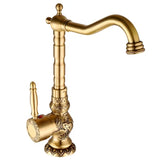 AntiqueGravé Antiek Messing Waskomkraan – Gegraveerd Design