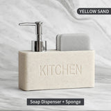 CleanFlow Keuken Zeepdispenser Set – 2-in-1 met Sponshouder