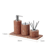 Rubèra Rood Travertin Badkamer Accessoires Set