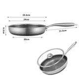 ChefMaster – RVS Non-Stick Honingraat Koekenpan met Glazen Deksel