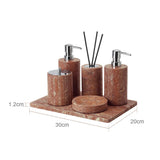 Rubèra Rood Travertin Badkamer Accessoires Set