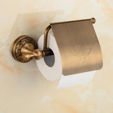 RetroRoll Zwart Antiek Toiletpapierhouder – Smeedijzeren Look met Sierlijke Gravure