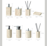 Travèra Beige Travertin Badkamer Accessoires Set