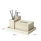 Travèra Beige Travertin Badkamer Accessoires Set