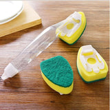 Afwasborstel Set met Spons & Zeepdispenser | Inclusief Handvat + 2 Vervangbare Sponskoppen