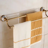 RoyalRetro Antiek Messing Badkamer Accessoireset met Porselein