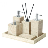 Travèra Beige Travertin Badkamer Accessoires Set