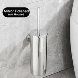 SteelClean Luxe Toiletborstel met Wandhouder – Zwart RVS Design