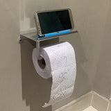 SmartHold Luxe – Aluminium Toiletrolhouder met Telefoonplankje