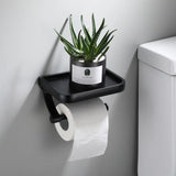 SmartHold Luxe – Aluminium Toiletrolhouder met Telefoonplankje