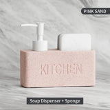 CleanFlow Keuken Zeepdispenser Set – 2-in-1 met Sponshouder