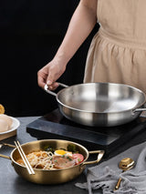 GastroPan – Roestvrijstalen Saus- & Paellapan met Handgreep