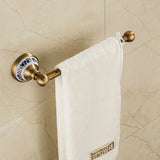 RoyalRetro Antiek Messing Badkamer Accessoireset met Porselein