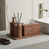 Rubèra Rood Travertin Badkamer Accessoires Set