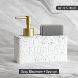 CleanFlow Keuken Zeepdispenser Set – 2-in-1 met Sponshouder