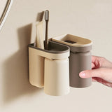DuoClean 2-in-1 Wandhouder voor Tandenborstel en Beker – Slimme Opberger zonder Boren