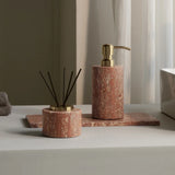 Rubèra Rood Travertin Badkamer Accessoires Set