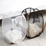 AirFold Wasmand – Grote Opvouwbare Mesh Wasmand met Ventilatie & Zijvak