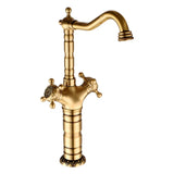 AntiqueGravé Antiek Messing Waskomkraan – Gegraveerd Design