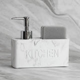 CleanFlow Keuken Zeepdispenser Set – 2-in-1 met Sponshouder
